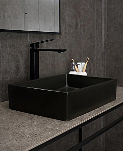 Раковина накладная Gid Geometrico 45 Bm1204 53360 черная матовая купить в интернет-магазине Sanbest