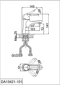 Набор смесителей D&K Rhein.Ambrosius DA1340004SET хром купить в интернет-магазине сантехники Sanbest