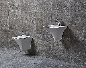 Унитаз подвесной beWash Ladoga 54303201 белый глянцевый, безободковый, с крышкой микролифт купить в интернет-магазине Sanbest