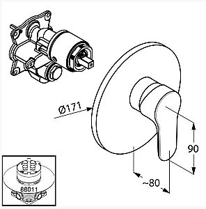 Смеситель для душа Kludi Objekta 326550575 купить в интернет-магазине сантехники Sanbest