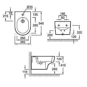 Биде подвесное Jacob Delafon ODEON RIVE GAUCHE EMG0002-00 белое купить в интернет-магазине Sanbest