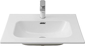 Тумба с раковиной Aquanet Алвита new 60 344132+254363 белая матовая для ванной в интернет-магазине Sanbest