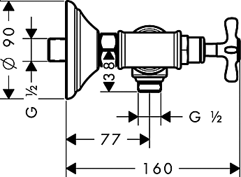 Смеситель для душа Axor Montreux 16560000 хром купить в интернет-магазине сантехники Sanbest