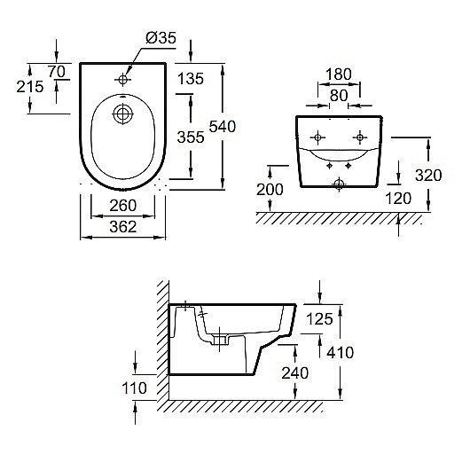 Биде подвесное Jacob Delafon ODEON RIVE GAUCHE EMG0002-00 белое купить в интернет-магазине Sanbest
