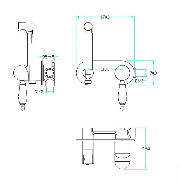 Гигиеническая лейка со смесителем Boheme MEDICI 424 купить в интернет-магазине сантехники Sanbest