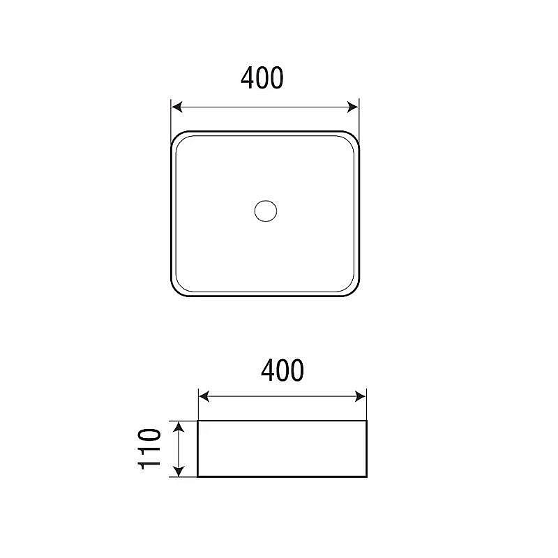 Раковина накладная Azario AZ2179 40 купить в интернет-магазине Sanbest