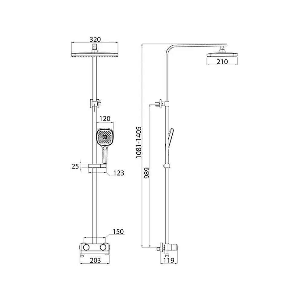 Душевая система Iddis Slide SLIBLBTi06 черный матовый купить в интернет-магазине сантехники Sanbest