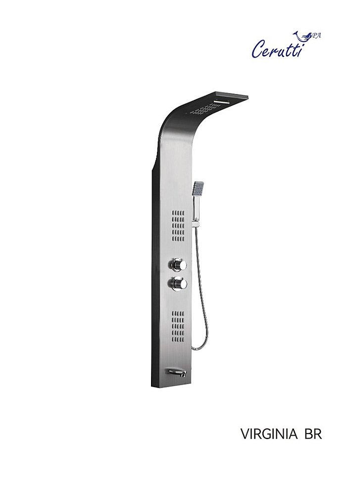 Душевая панель CeruttiSpa VIRGINIA BR CT9983 Матовая Нержавеющая Сталь купить в интернет-магазине сантехники Sanbest