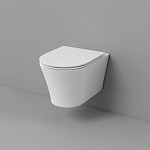 Унитаз подвесной Grossman Thin Rim GR-5604SQ белый, безободковый, с крышкой микролифт, слив торнадо купить в интернет-магазине Sanbest