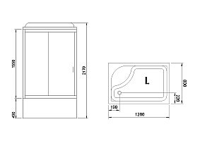 Душевая кабина Royal Bath RB8120BP5-WC 120x80 профиль белый/стекло матовое купить в интернет-магазине Sanbest