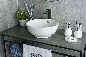 Раковина накладная Gid Esfera 38,5 N9002 51102 белая купить в интернет-магазине сантехники Sanbest