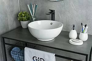 Раковина накладная Gid Esfera 38,5 N9002 51102 белая купить в интернет-магазине сантехники Sanbest