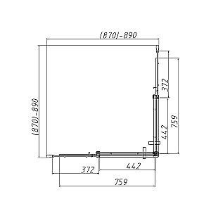 Душевой уголок Vincea Dice VSS-4D900CL 90х90 стекло прозрачное/профиль хром купить в интернет-магазине Sanbest