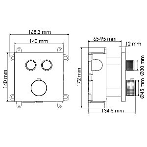 Душевая система WasserKRAFT Elbe A7448.219.258.302.240.218 Thermo черный Soft-touch купить в интернет-магазине сантехники Sanbest