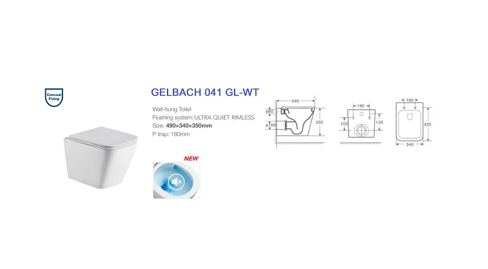 Унитаз WeltWasser WW GELBACH 043 GL-WT белый глянцевый купить в интернет-магазине Sanbest