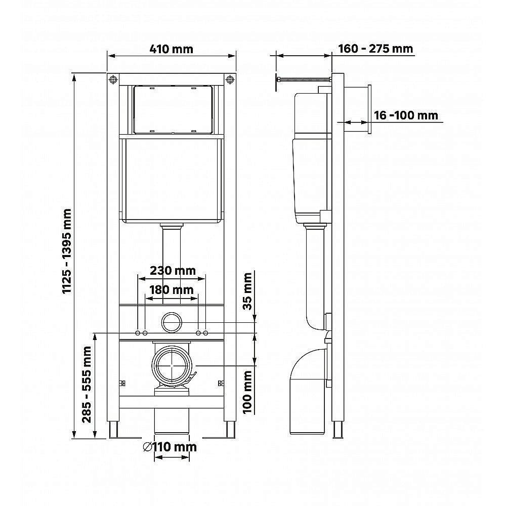 Инсталляция для унитаза BERGES ATOM/АТОМ Line 040330 купить в интернет-магазине сантехники Sanbest