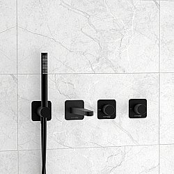 Смеситель для ванны WasserKRAFT Fulda SET2859 черный матовый купить в интернет-магазине сантехники Sanbest
