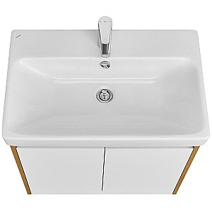 Тумба с раковиной Акватон Сканди Doors 70 белая/дуб рустикальный для ванной в интернет-магазине Sanbest