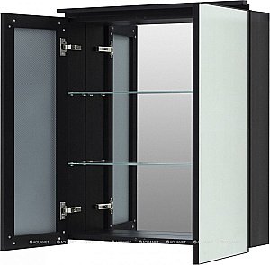 Зеркальный шкаф De Aqua Алюминиум 261758 70 черный купить в интернет-магазине сантехники Sanbest