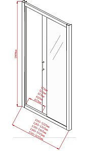 Душевая дверь Aquanet Alfa NAA6121 150  стекло прозрачное/профиль хром купить в интернет-магазине Sanbest