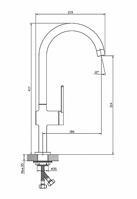 Смеситель для кухни Orange Splito M36-000cr купить в интернет-магазине сантехники Sanbest
