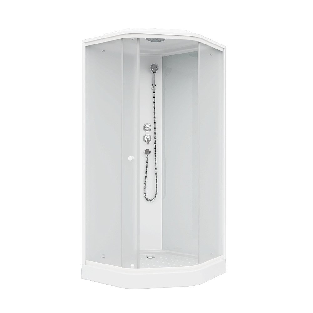 Душевая кабина Parly Penta P911F, белая, 90x90x215см, матовый профиль купить в интернет-магазине Sanbest