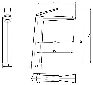 Смеситель для раковины Boheme Venturo 372-SGM сталь глянец купить в интернет-магазине сантехники Sanbest