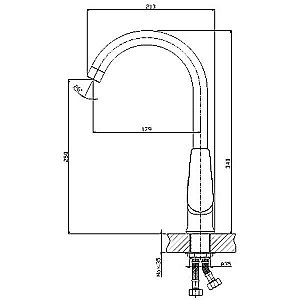 Смеситель для кухни Rossinka S S35-24 купить в интернет-магазине сантехники Sanbest