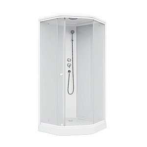 Душевая кабина Parly Penta P911F, белая, 90x90x215см, матовый профиль купить в интернет-магазине Sanbest