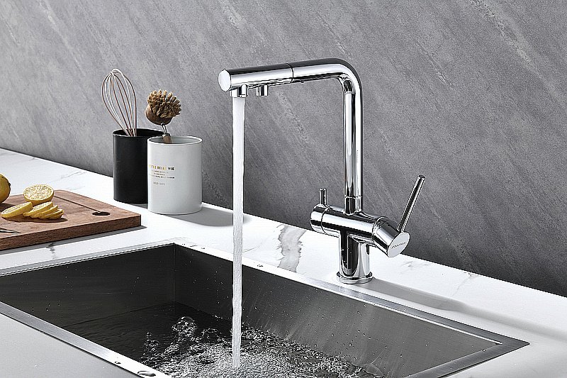 Смеситель для кухни Paulmark Serpentine Se213222-CR хром купить в интернет-магазине сантехники Sanbest