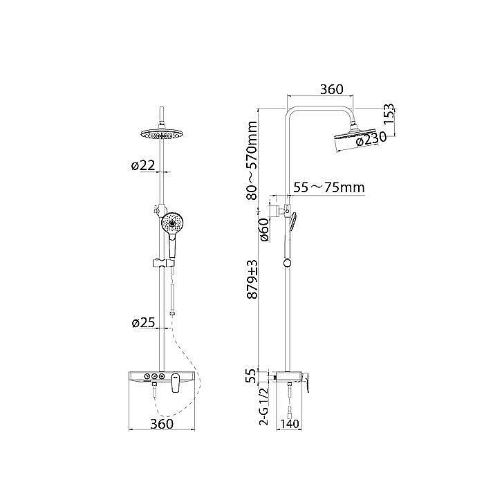 Душевая система IDDIS Shelfy SHESB3Bi06 купить в интернет-магазине сантехники Sanbest