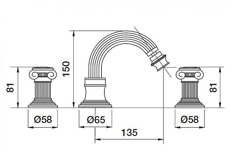 Смеситель для биде Cezares OLIMP-BBS2-02-O бронза купить в интернет-магазине сантехники Sanbest