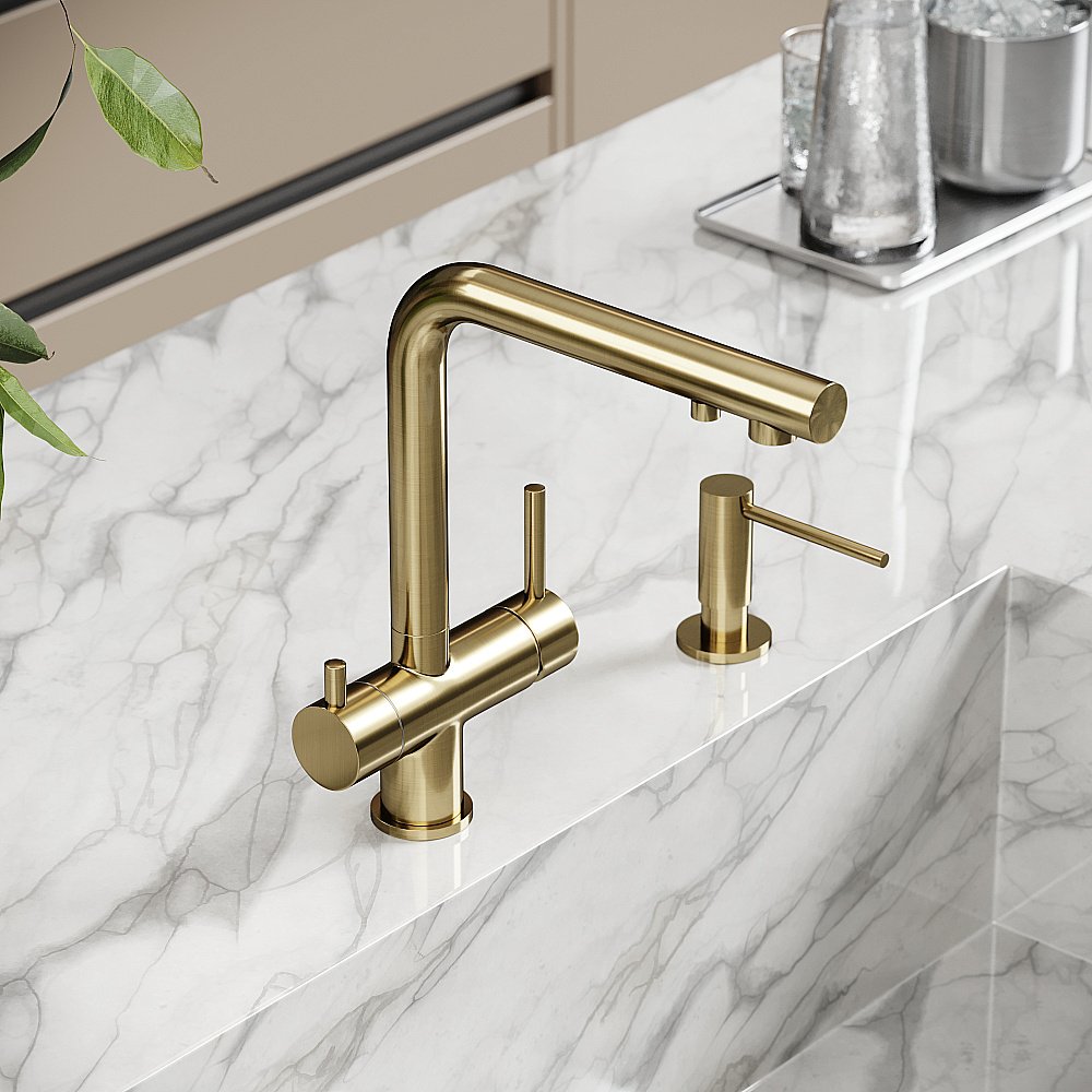 Смеситель для кухни Sancos Foster SC4014BG брашированное золото купить в интернет-магазине сантехники Sanbest