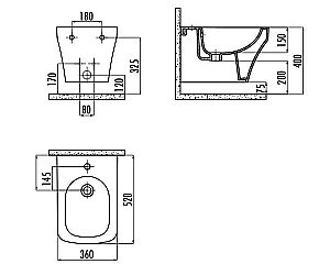 Биде подвесное Creavit Solo SO510-00CB00E-0000 купить в интернет-магазине Sanbest