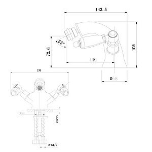 Смеситель для биде Caprigo Adria-Classic 03-530-VOT купить в интернет-магазине сантехники Sanbest