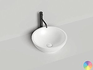 Раковина накладная Salini GLORIA 03 1102203MF 41,5 из искусственного камня S-Stone, матовая, цвет по RAL полностью купить в интернет-магазине Sanbest