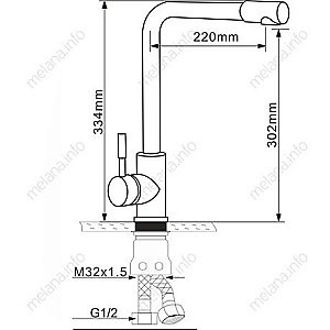Смеситель для кухни Melana 8107 сатин купить в интернет-магазине сантехники Sanbest