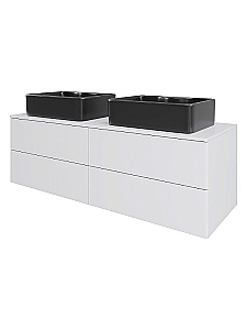 Тумба с раковиной Orange Otto 130 Ot-130TuMDF+B01-4130MB белая глянцевая для ванной в интернет-магазине Sanbest