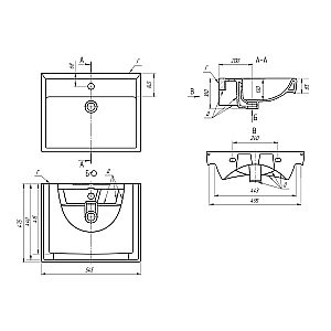 Тумба с  раковиной подвесная/напольная Dreja Q PLUS (D) 55 белый глянец для ванной в интернет-магазине Sanbest