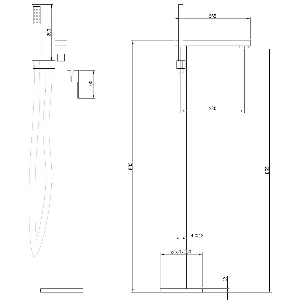 Смеситель для ванны ABBER Daheim AF8215W белый матовый купить в интернет-магазине сантехники Sanbest