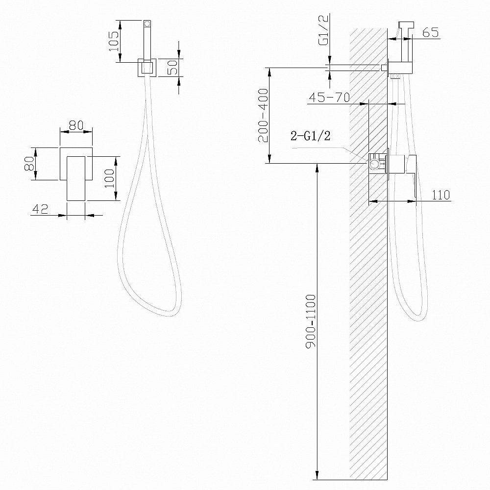 Гигиенический душ ABBER Daheim AF8225W белый матовый купить в интернет-магазине сантехники Sanbest