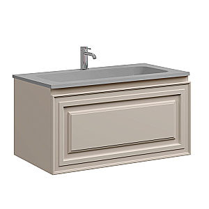 Тумба с раковиной Sancos Very VR80CE+CN7012MH Beige Soft/раковина антрацит матовый для ванной в интернет-магазине Sanbest