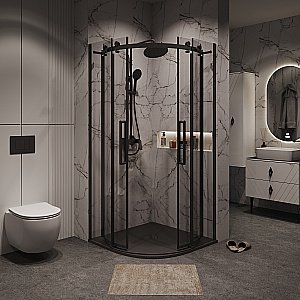 Душевой уголок Grossman Classic 301.K33.04.9090.21.00 100x100 стекло прозрачное/профиль черный матовый купить в интернет-магазине Sanbest