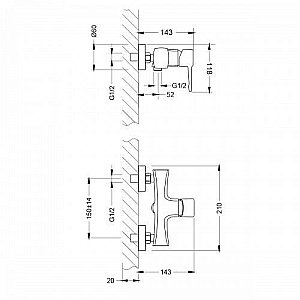 Смеситель для душа Lemark Evitta LM0503C купить в интернет-магазине сантехники Sanbest