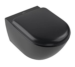 Унитаз подвесной Villeroy&Boch Antao 4674T0R7 черный, безободковый, слив торнадо купить в интернет-магазине Sanbest
