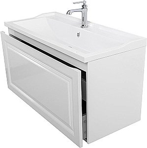 Тумба с раковиной Cezares Giubileo-N 100 GIUBILEO-N-100-1C-SO-BL белая глянцевая для ванной в интернет-магазине Sanbest