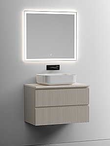 Тумба с раковиной Sancos SNOB T 80 со столешницей, бежевая матовая для ванной в интернет-магазине Sanbest