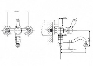 Смеситель для ванны Caprigo Fonte 12-519-crm хром купить в интернет-магазине сантехники Sanbest
