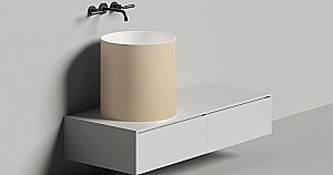 Раковина накладная Salini ARMONIA 04 130118MRH 46 из искусственного камня S-Stone, белая матовая, цвет по RAL снаружи купить в интернет-магазине Sanbest