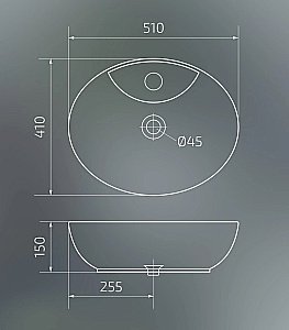 Раковина накладная Gid Lago 51 N9005 51206 белая купить в интернет-магазине Sanbest